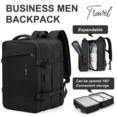 Reiserucksack für Herren, erweiterbarer wasserdichter Business-Rucksack, Schulrucksack für Damen, große Schultasche für Schüler