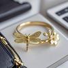New Creative Grooved Fresh and Sweet Cute Ring for Women with Animal Dragonfly Icon Design -Elegant and Cute Ring, the Perfect Holiday Gift