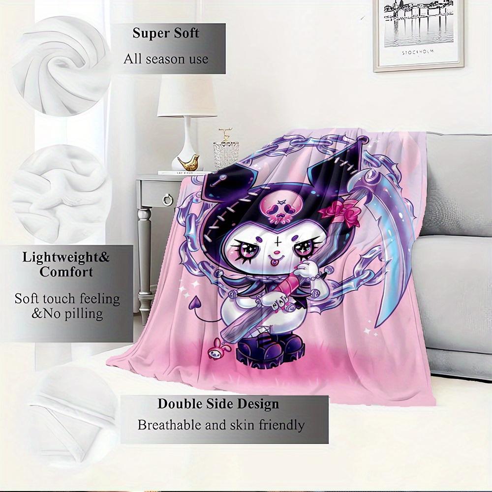 1pc Cute Gothic Skull Cat Blanket with Crown and Bow Design - Home Decoration, Seasonal Use, Comfortable, Machine Washable, Suitable for All