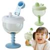 Cute No-Spill Goblet Cup with Lid Plastic Sippy Cup with Measuring Marks Drinking Cup for Toddlers