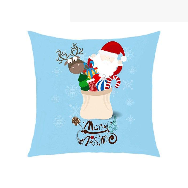 Luxurious 18'' Xmas Cotton Pillow Case Linen Cushion Cover For Merry Christmas Home Decoration