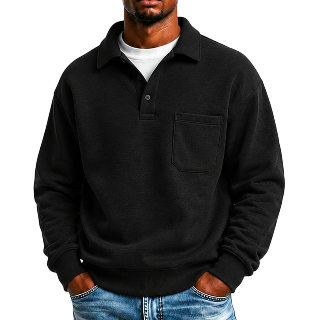 Men's Fashion -lined Long-Sleeved Sweatshirt For Winter (with pockets)