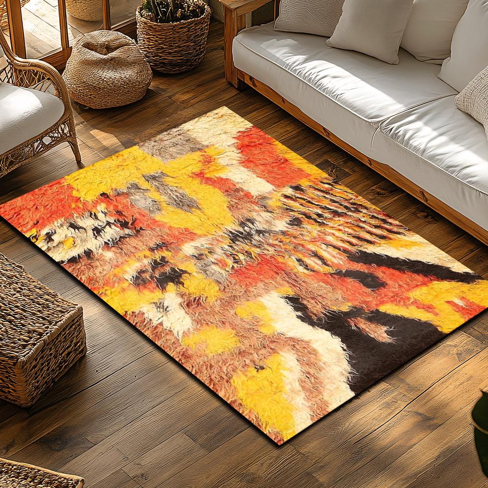 Cozy Modern Abstract Area Rug Non-Slip Indoor Outdoor Doormat Home Decor Floor Mat Living Room Bedroom Accent Rug Stylish Design