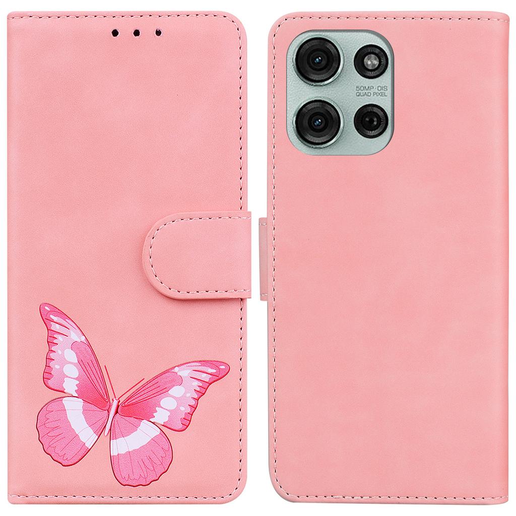 For Motorola Moto G75 5G Stand Case PU Leather Phone Cover Butterfly Printed