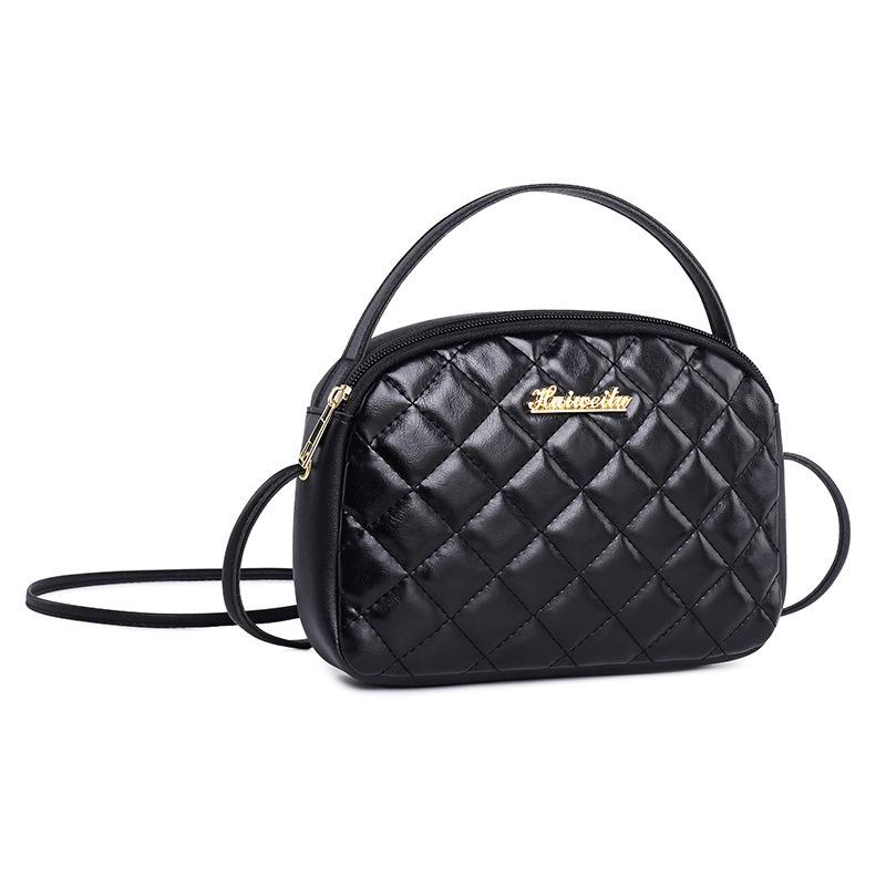 

Женская сумка через плечо IELGY с ромбовидным узором и персонализированной черной сумкой через плечо в европейском и американском стиле чёрный