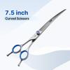 Fenice Professional 7.0/7.5/8 Inch JP440C Steel Left Hand Shears Blue Diamond Double Tail Nail Scissors Set for Pet Dog Grooming