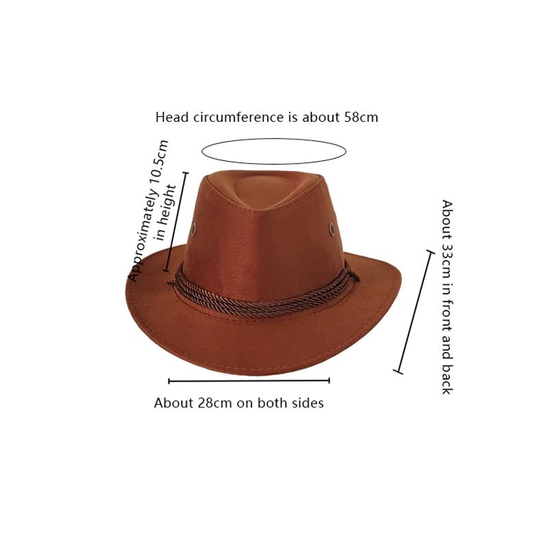 Vintage Western Cowboy Hat Solid Color Basin Hat Wide Brim Jazz Hat Outdoor Sun Protection For Hiking Camping Riding