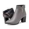 Women Ankle Boots GenuineLeather Women's Fashion Boots Red Pointed Rhinestone High-heeled Winter Wedding Boot