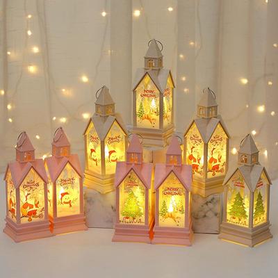 Świąteczny Lśniący Dom Lampion Świeca Lampka Nocna