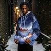 Men's Christmas Print Lined Pullover Hoodie Long Sleeve Sweatshirt