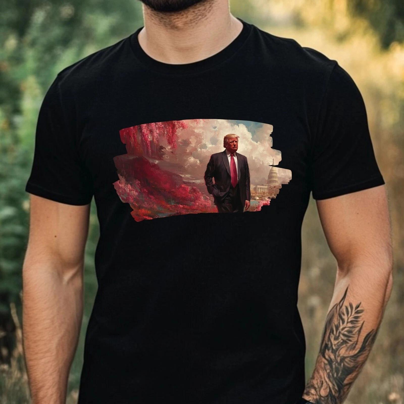 T-Shirt Herren Trump Portrait Motiv Baumwolle Größe XS bis 5XL XL