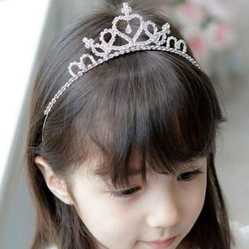 

Girls Elegant Rhinestone Mini Tiara Bridal Princess Hair Crown Headband Accessory