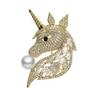 Bo Xin Yun Luxury Rhinestone Unicorn Pearl Brooch: High-End Clothing Accessory & Gift
