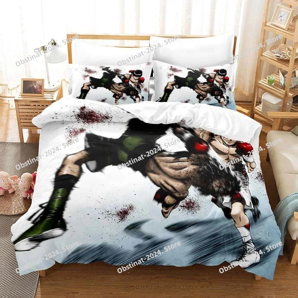 3D Anime Hajime No Ippo Bedding Set Printed Duvet Cover Pillowcase Single Double Style Queen King Size Sets
