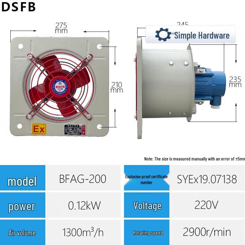 BFS Explosion-Proof Louvered Exhaust Fan CN plug (adapter included)