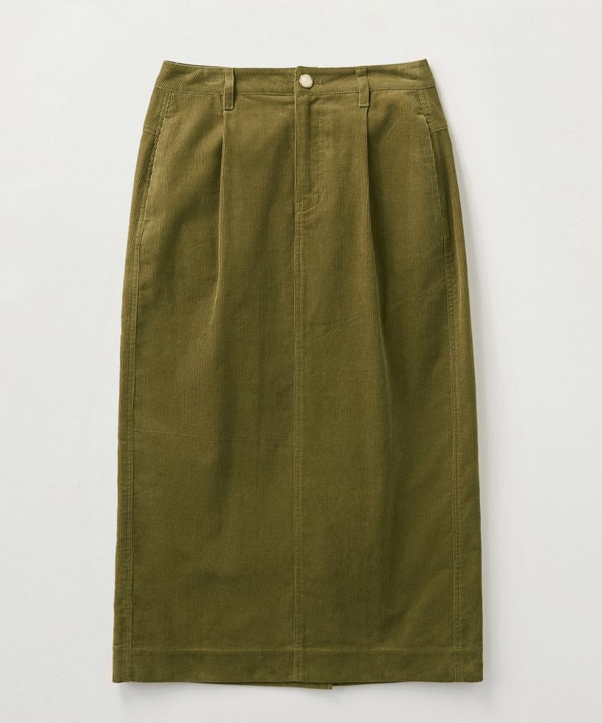 Seteo (W) Corduroy Long Skirt Olive Green