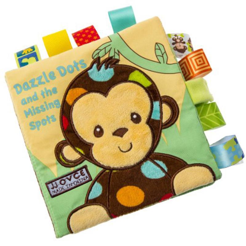Non-Toxic Animal Style Monkey/Owl/Dog Newborn Baby Toys Learning Educational Kids Cloth Books Cute Infant Baby Fabric Book Ratteles Toy