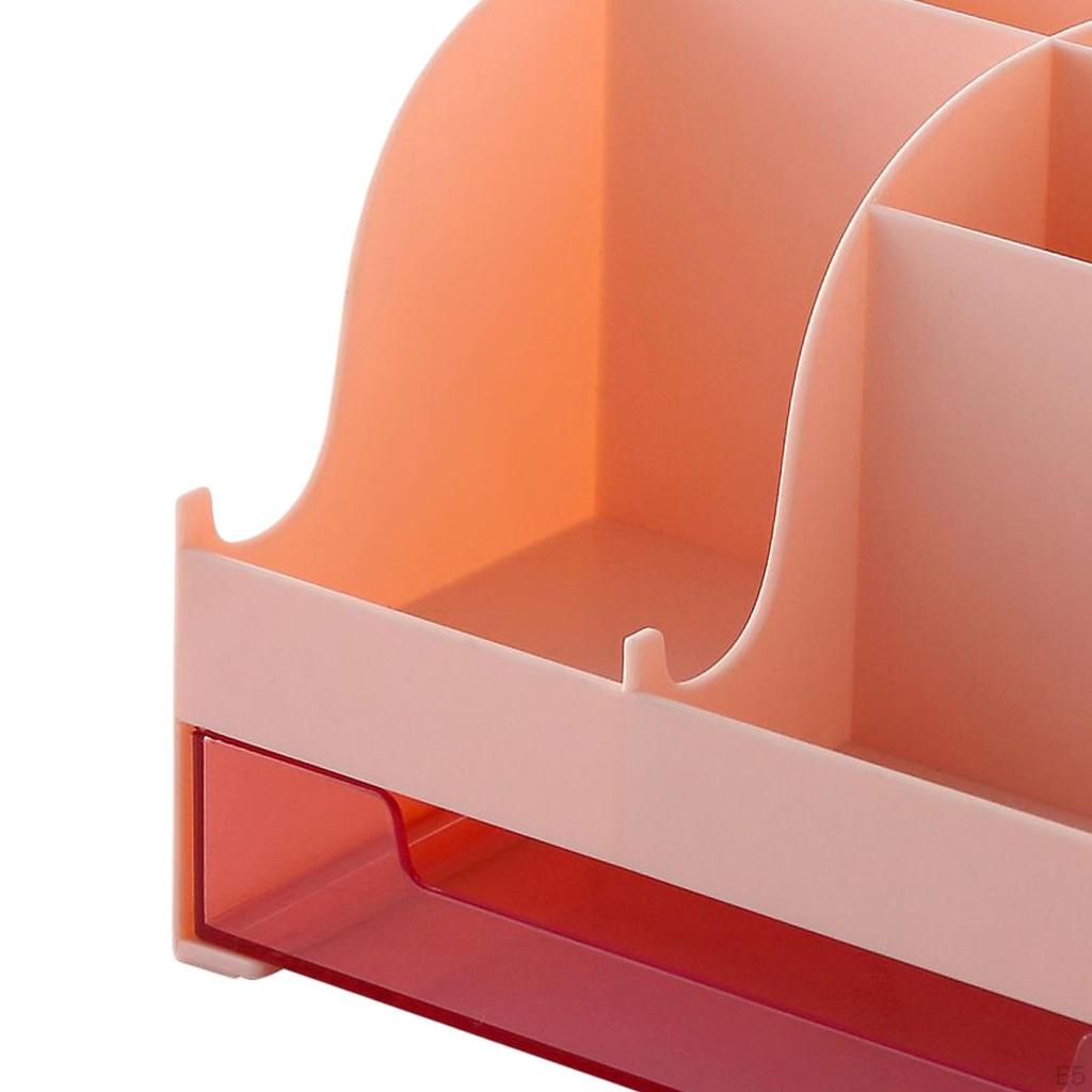 Box, Stationery Organizer, with Drawer Container Pen Holder Case Desk Bedroom Dresser