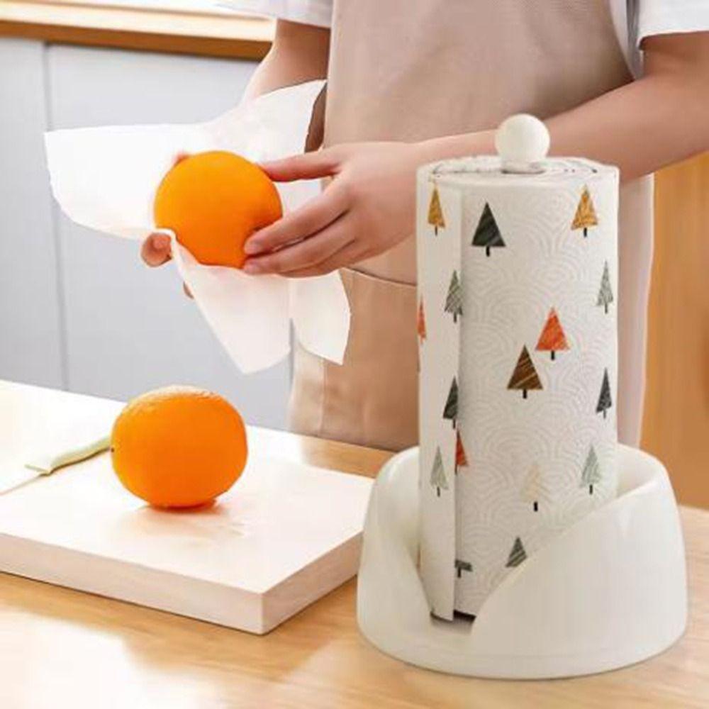 Plastic Rotating Paper Towel Holder Large Capacity Paper Roll Stand Vertical Napkins Rack  Desktop