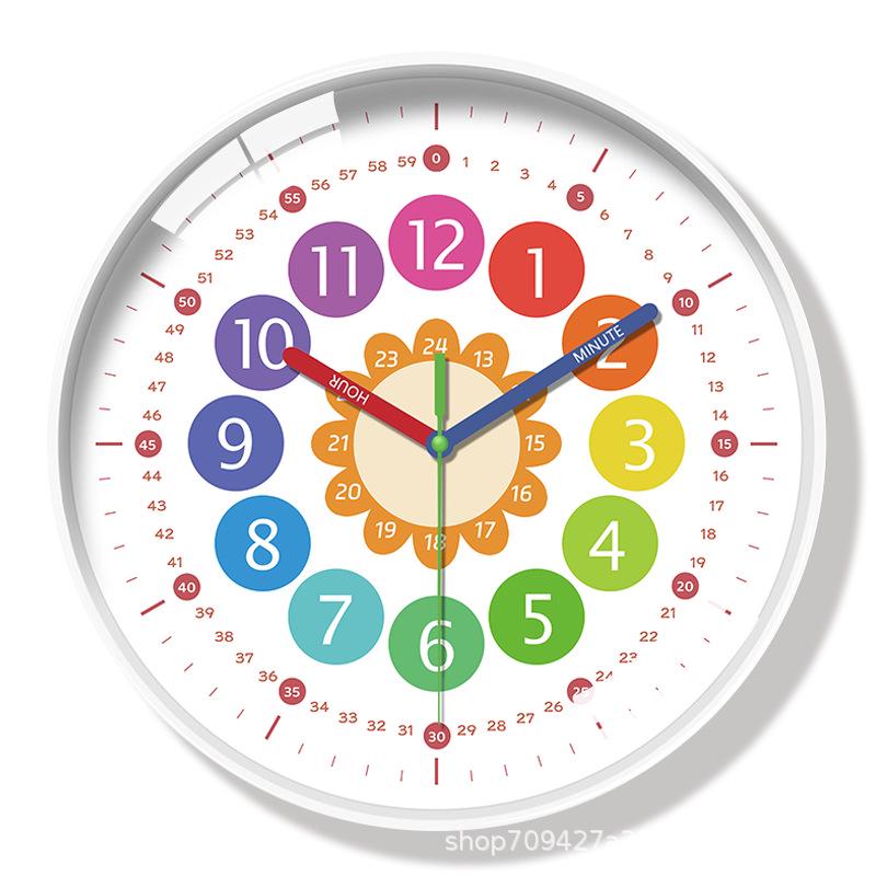 14" Silent Digital Children's Educational Wall Clock for Classroom & Home