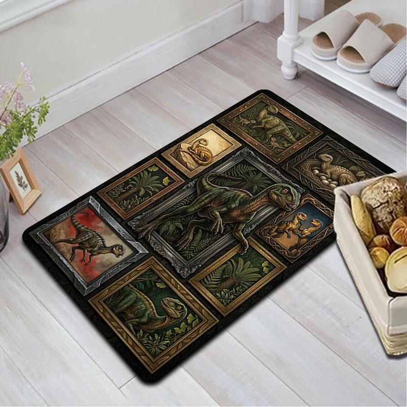 Prehistoric Dinosaurs Pattern Rug Floor Mat for Living Room or Bedroom Soft and Comfortable Carpet a Gift for Birthday and Holiday.