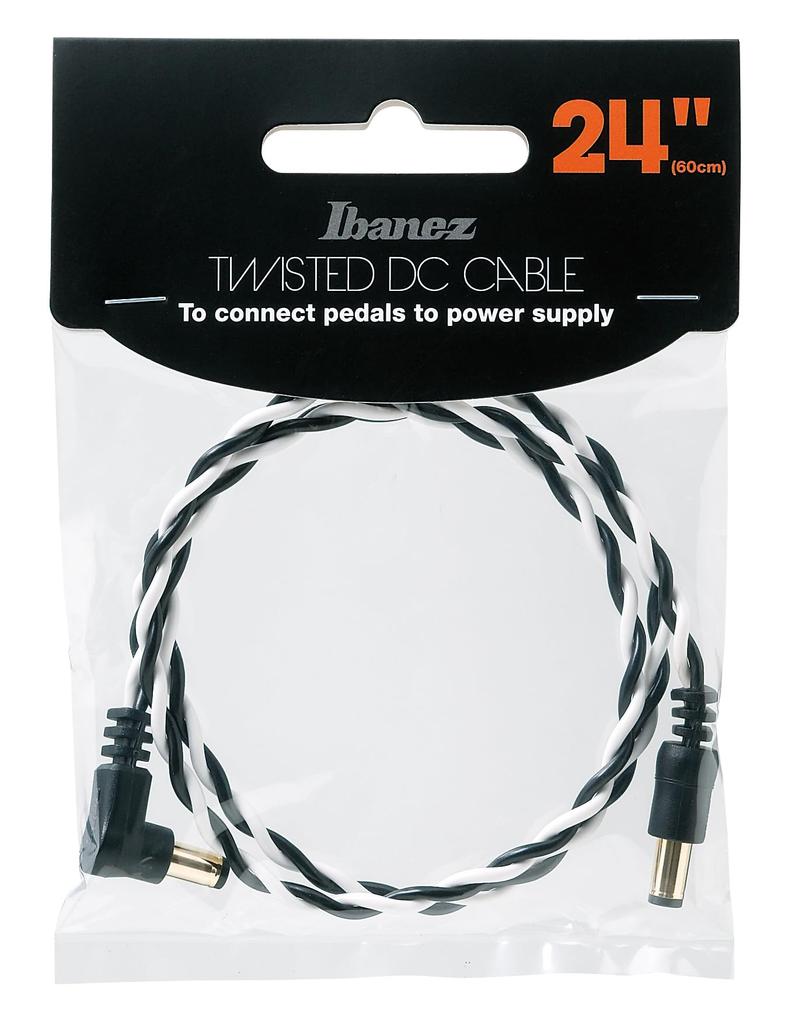 IBANEZ Twisted Pair DC Cable, White & Black, 60cm, DCT24-BWH