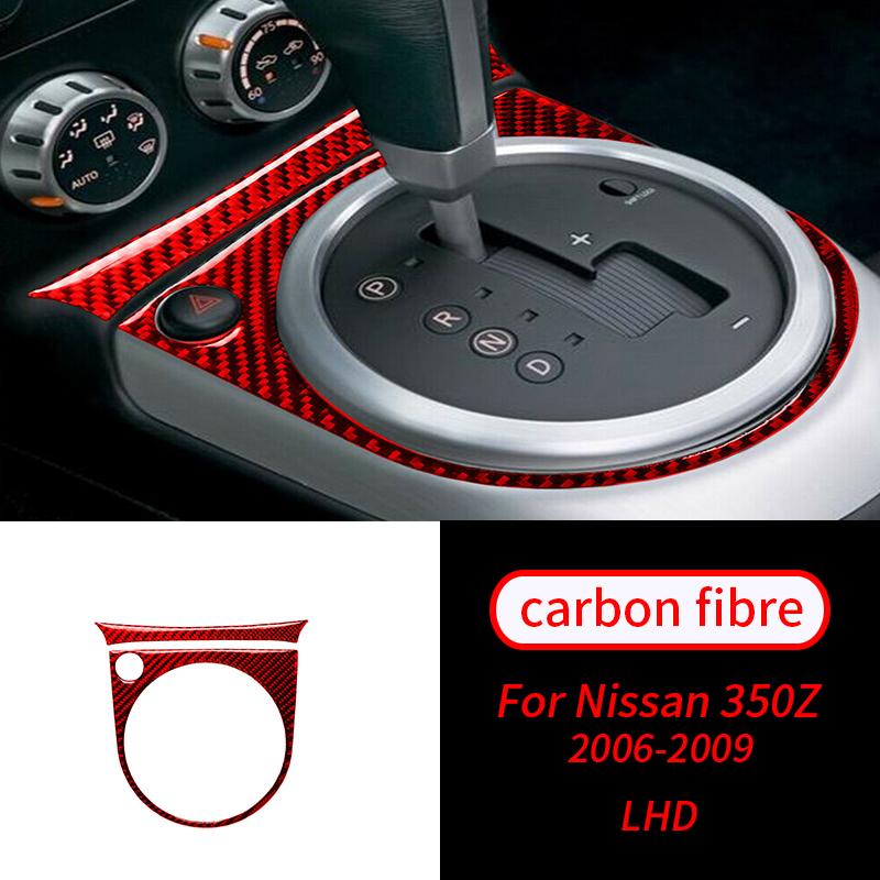 For Nissan 350Z 2006-2009 3Pcs Real Carbon Fiber Gear Shift Panel Interior Trim Car Interior Accessories Car Interior