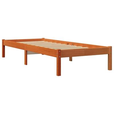 Solid Wood Bed Without Mattress Wax Brown 90 X 190 Cm Pine Wood