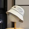 Letter Embroidered Bucket Hat Women's New Spring and Summer Sunshade Casual Versatile Flat Top Wide Brim Basin Hat Sun Protection