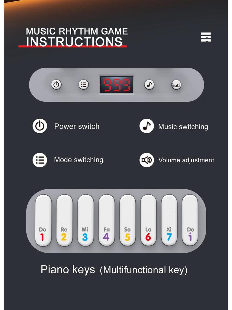 Rhythm Master Music Game: 7-Mode Pocket Piano Puzzle Toy for Kids
