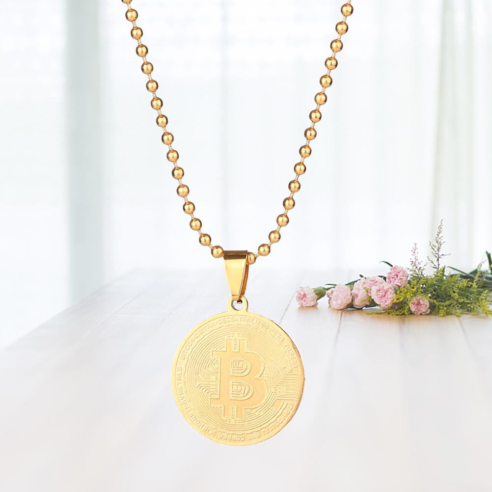 Buy Plated Novel Bitcoin Necklace Bitcoin Pendant Necklace Shiny Necklace  Jewelry for Collection at affordable prices — free shipping, real reviews  with photos — Joom