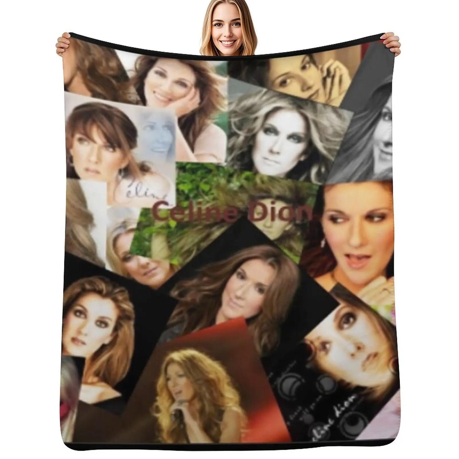 Celine Dion Pict Collection Throw Blanket Fuzzy Plush Throw Blanket for Sofa Chair Size: 75*100cm, Weight: 230 GSM