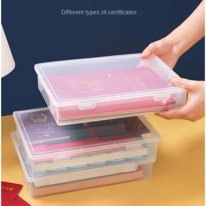 A4 Formaat Transparante Plastic Opbergdoos Met Klapdeksel Plastic Materiaal Stofdicht Bureau-organizer Voor Kantoorbenodigdheden