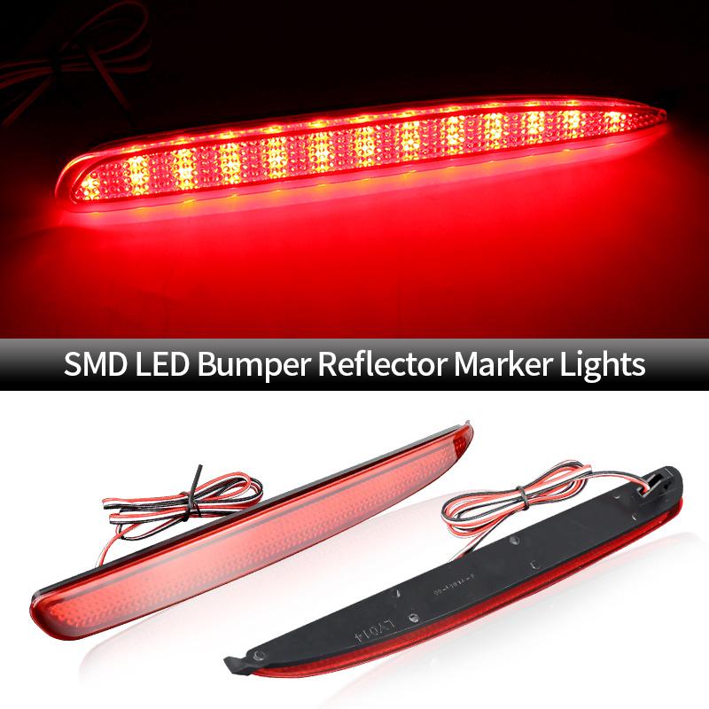 2PCS LED Rear Bumper Reflector Brake Lights Canbus For Mazda 6 2003-2008 Red/Smoked Lens Tail Stop Warning Lamps Car Accessories