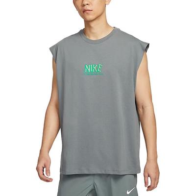 Logo Loose Fit Sleeveless Training T-Shirt Men Tops Smoke-Gray HJ3691-084