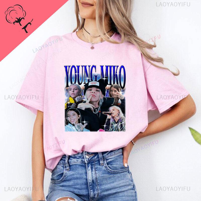 Young Miko Tshirt Women 100 Cotton Camisetas Baby Miko Hot Sale Popular Shirt Hip Hop Streetwear Harajuku Music Clothing