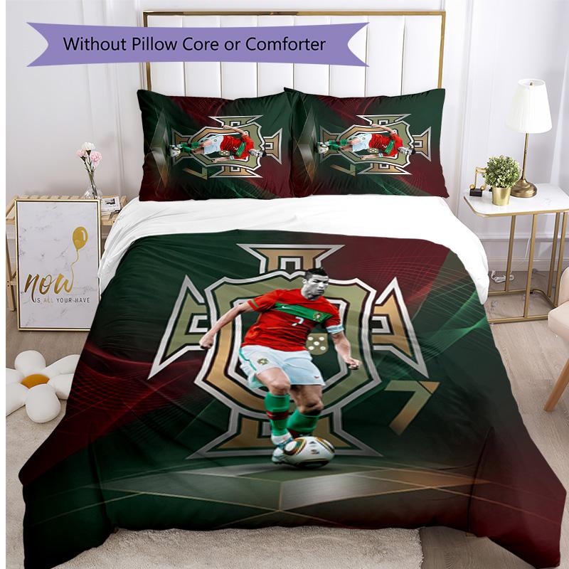 Cristiano Ronaldo Printed Bedding 3 Piece Set Cozy Breathable Bed Cover Set as Housewarming Holiday Gift
