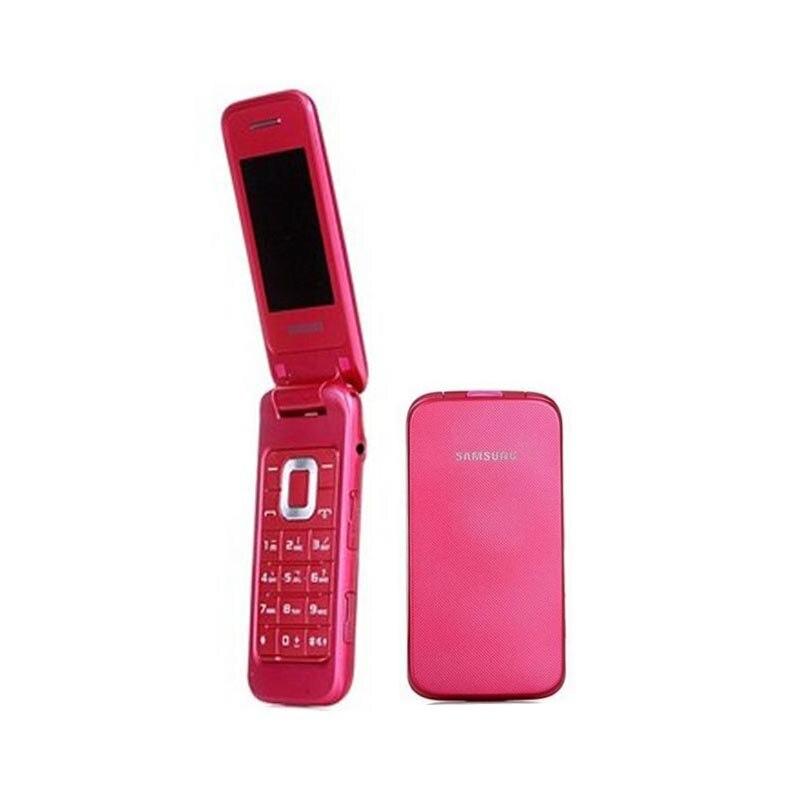 Samsung Gerenoveerde  C3520 FM Radio 1.3MP GSM Bluetooth Ontgrendeld Originele Klaptelefoon rood