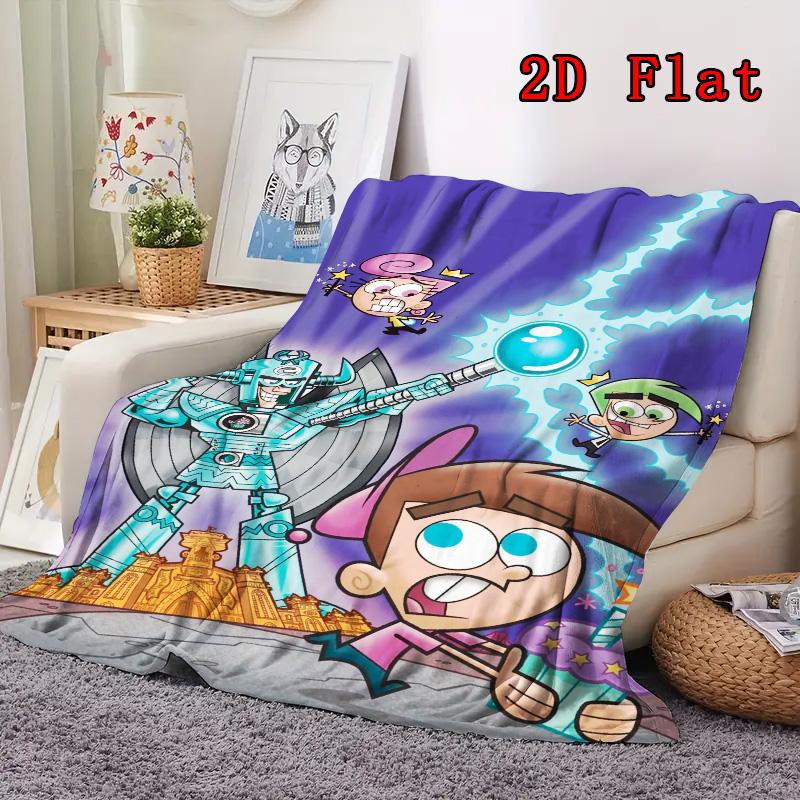 Cartoon Character 2D Flat Pattern Flannel Blanket High Quality All Seasons Warmth and Comfort Perfect for Christmas Gifts.