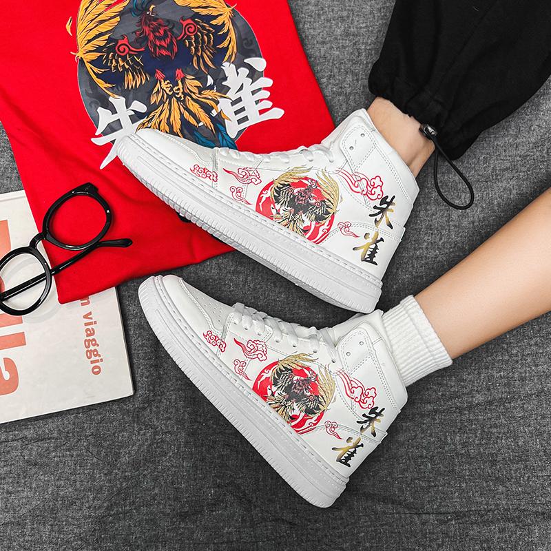 

INS Мужские кроссовки Дышащие кроссовки для бега Роскошные кроссовки для женщин Китайский стиль Косплей Белая повседневная обувь Обувь 43