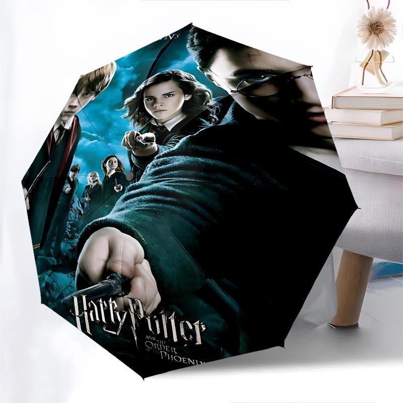 1pc Harry Potter Phoenix Automatic Folding Umbrella - Compact 8-Rib Design, Durable Plastic & Iron1300L