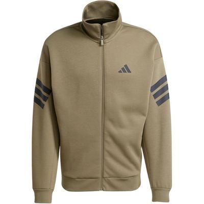 Gestreifte Stehkragen-Reißverschlussjacke Herrenjacken Olive JD4887