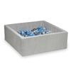 Dry Pool 110x110x40 Corduroy Gray 600 Balls: Transparent, Pearl, Silver, Light Blue