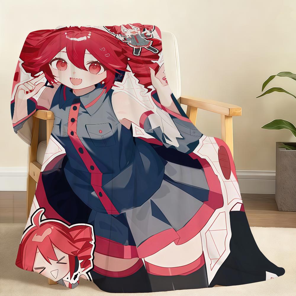 Virtual Idol Singer Anime K Kasane T Teto Blanket Soft Throw Blanket for Home Bedroom Bed Sofa Picnic Travel Office Blanket Gift