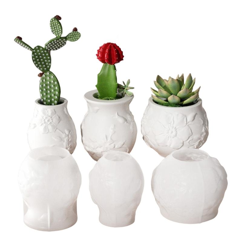 Pratici Vasi da Fiori a Vite Stampo Robusto in Silicone Materiali Artigianali in Gesso Cemento per Giardino e Decorazione Interna