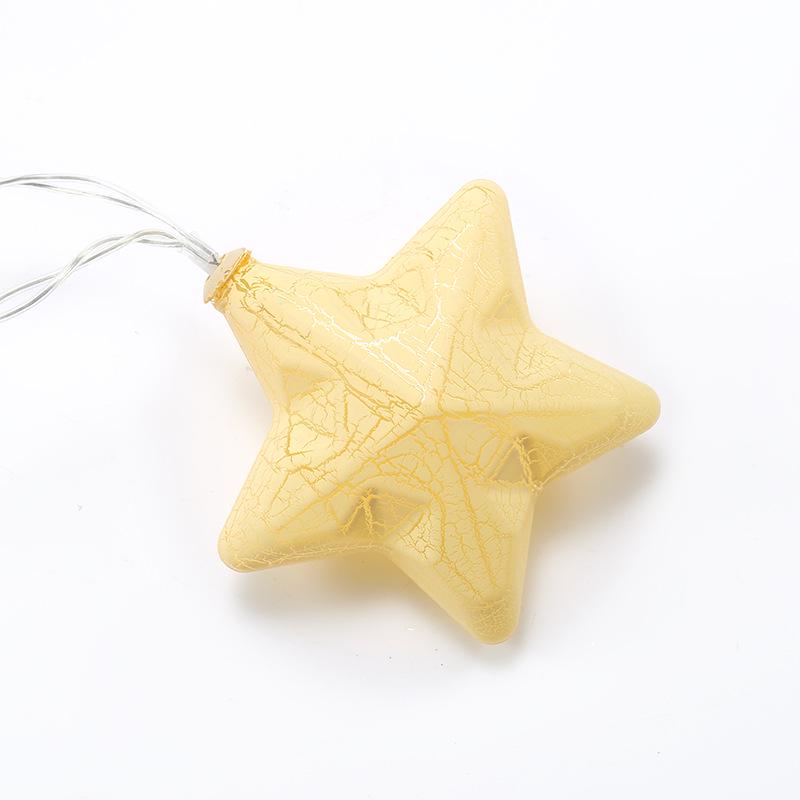 Nordic Style LED Star String Lights - Battery Operated, Cracked Design, Colorful Small Lights