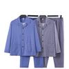 Men's Dragon Pavilion Four Seasons Pajama Set: Turn-Down Collar, Long Sleeve, Long Pants, Imitation Cotton Lycra, Loose Fit