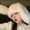 Niche design cute big ears plush Lei Feng hat children autumn and winter warm ear protection bag head knitted cold hat