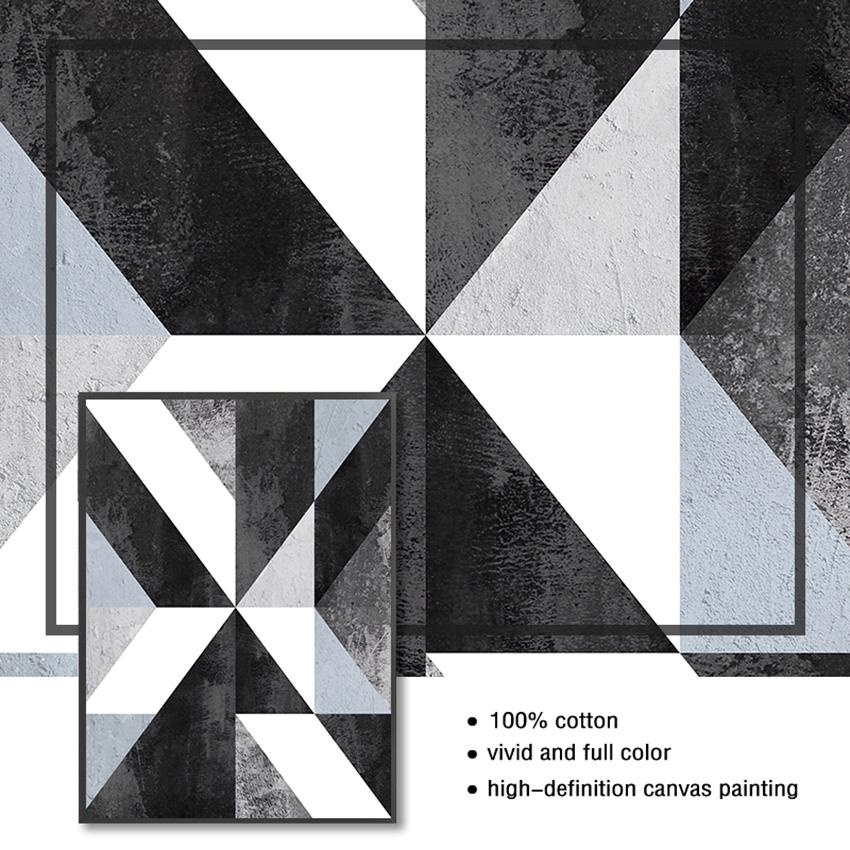 Living Room Decorative Painting Unframed Black And White Geometric Figure Nordic Style Posters Art Canvas Pictures For