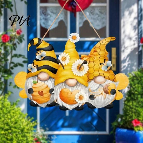 Outdoor Entrance Sign Wooden Welcome Sign, Rustic Door Hanging 2D Daisy Butterfly Print, Home Decoration Halloween Thanksgiving Easter Seasonal